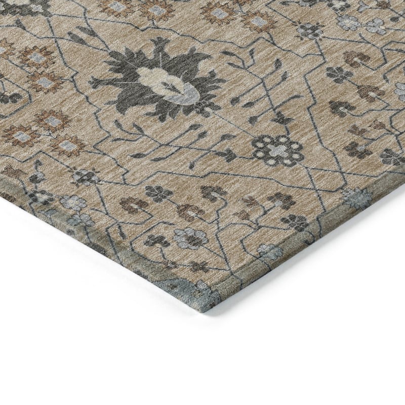 Machine Washable Indoor/ Outdoor Global Traditional Chantille Rug