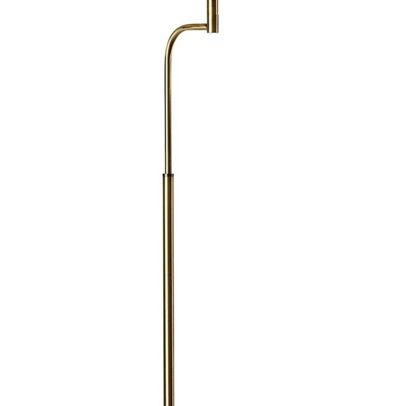 Brown Metal LED Task Floor Lamp with Brass Shade and Touch Switch - 24” x 24” x 62.5” (D x W x H)