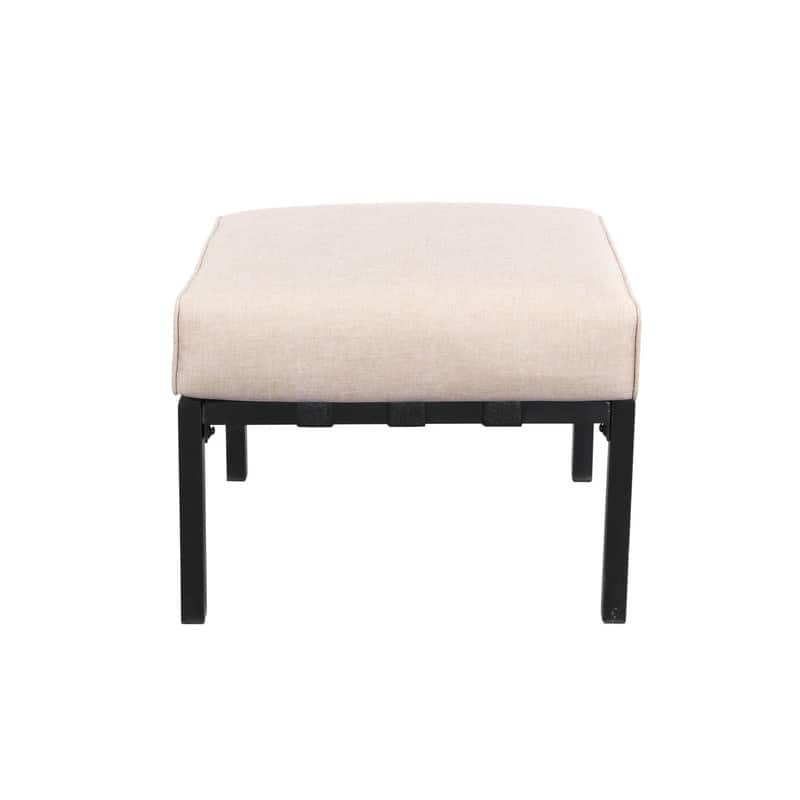 Patio Festival Outdoor Wave-Arm Col. Metal Ottoman with Cushion