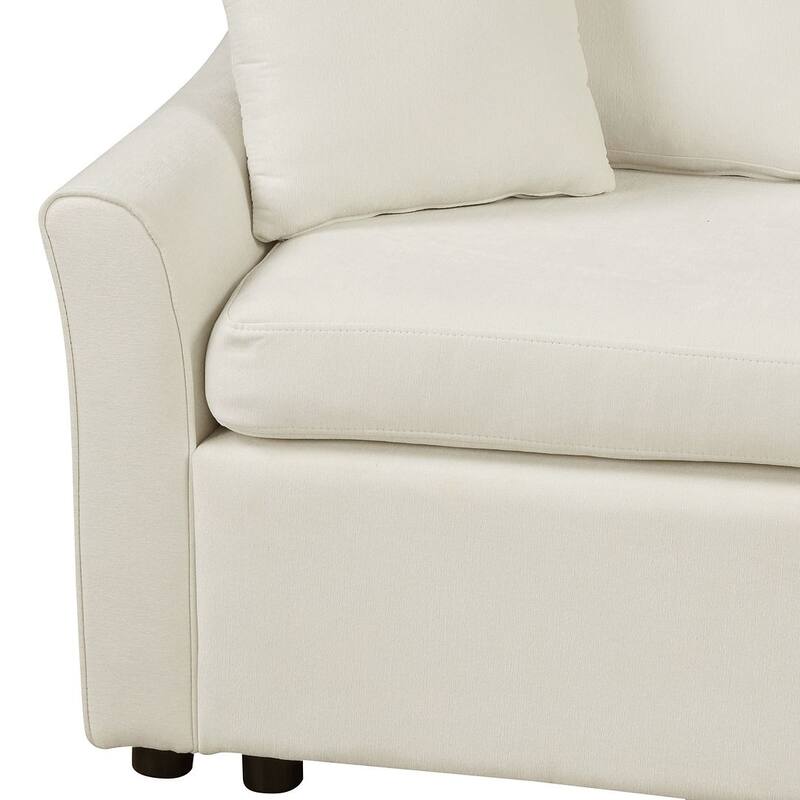 L-shaped Sofa Convertible Sofa Bed, Living Room Spacious Space Pull Out Sofa Sleeper