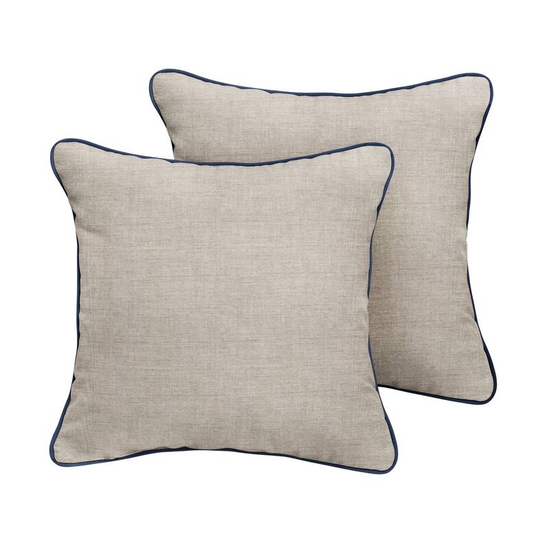 Sorra Home Sunbrella Outdoor Corded Pillow Set of 2