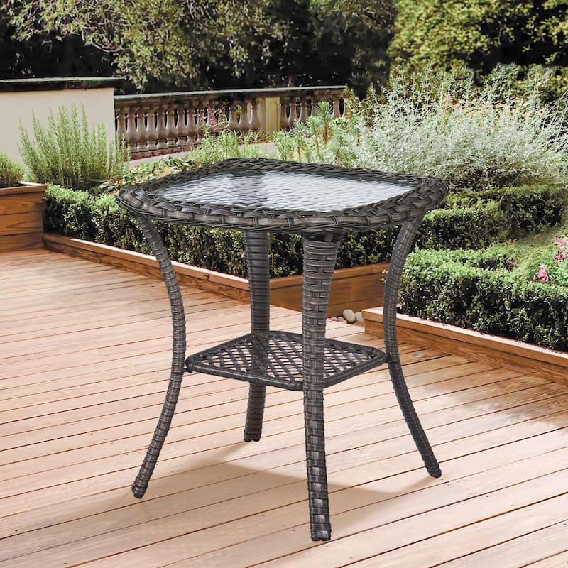 Gymojoy PE Rattan Wicker Chair Outdoor Patio Furniture Set of 2