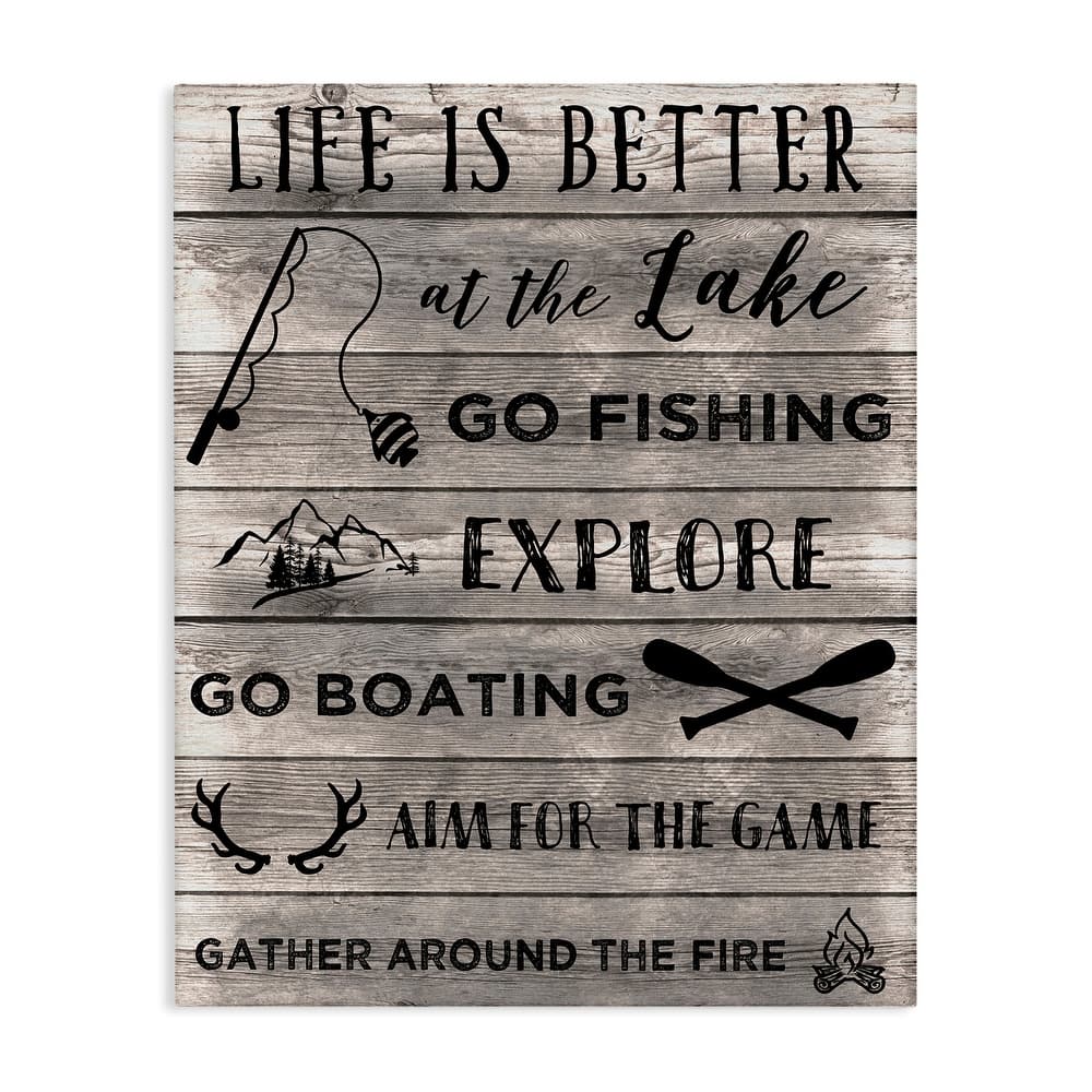 Stupell Lake Activities & Phrases Canvas Wall Art Design By CAD Designs