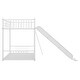 preview thumbnail 18 of 18, Industrial Modern Twin over Twin Bunk Bed with Inclined Ladder and Slide, Metal Slats for Strong Support, Space-saving, Black