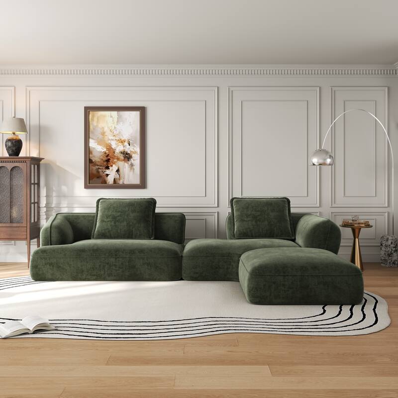 Christopher Knight Home - Modern Upholstered Sectional Sofa with Curved Silhouette