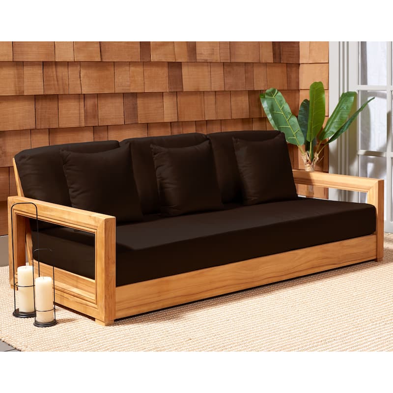 SAFAVIEH Couture Montford Brazilian Teak 3-Seat Bench - 77"W x 36"D x 27"H