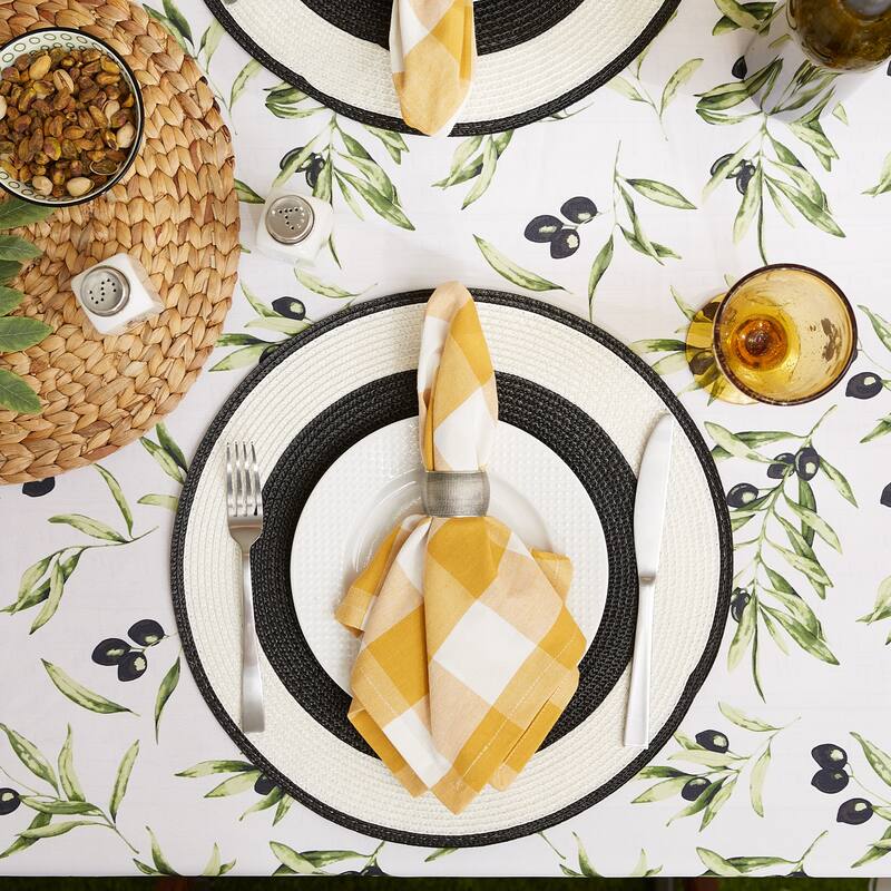 Olives Print Outdoor Tablecloth with Zipper, 60 Round