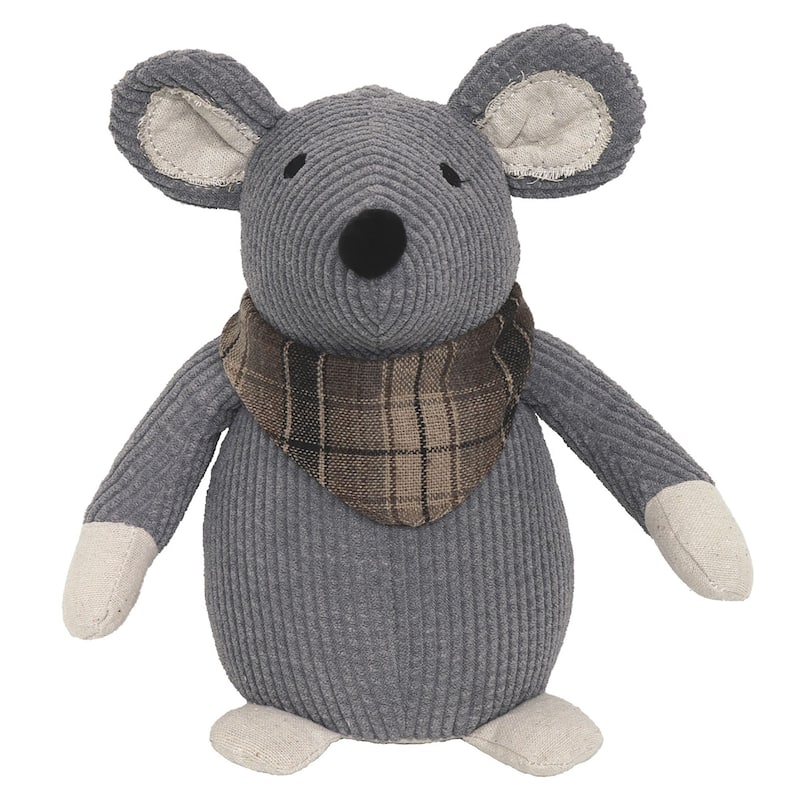 Decorative Mouse Door Stopper - Weighted Animal Doorstop, 2.3 lb - 9"H x 7"L x 5"W - 9"H x 7"L x 5"W - Gray