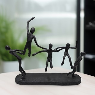 Sagebrook Home Modern Metal 15"H Black Contortionists Sculpture People Figurine - 19" x 4" x 15"