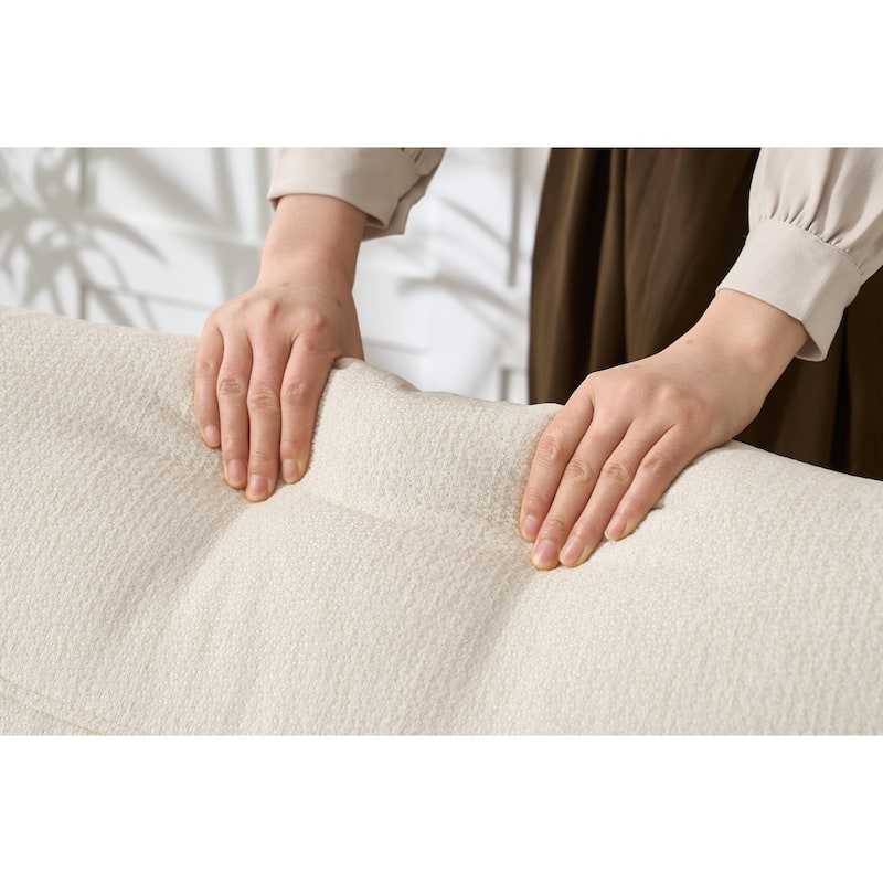 GDFStudio - Marcelline Chaise Lounge Recliner with Solid Wood Frame and Cushion