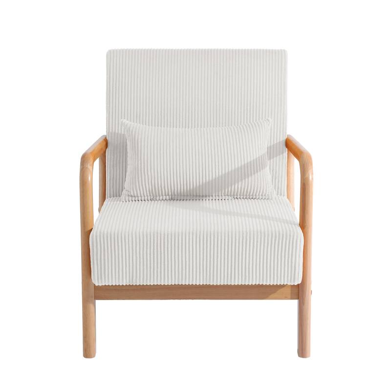 2 Set Upholstered Lounge Arm Chair with Pillow - Set of 2