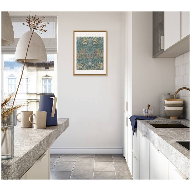 Kate and Laurel Sylvie Poster William Morris Peacock and Dragon 1878 Framed Canvas by The Art Institute of Chicago