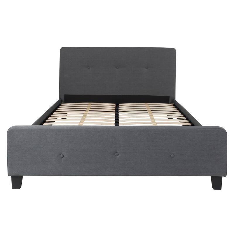 Button Tufted Upholstered Casual Style Platform Bed