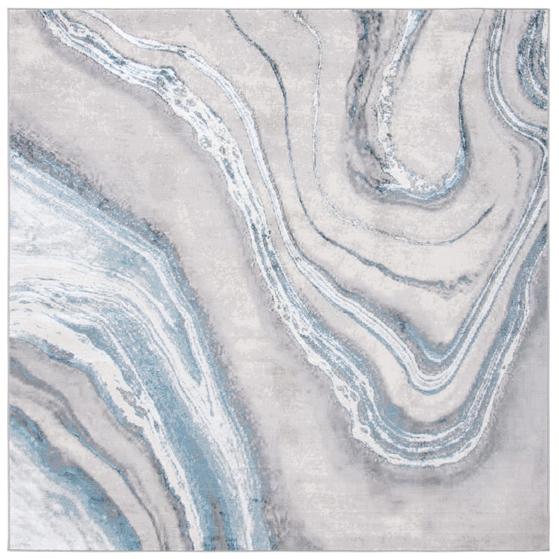 SAFAVIEH Orchard Clella Modern Abstract Rug - 5' Square - Grey/Blue