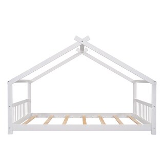 Full House Bed with Roof & Play Area - Pinewood Frame