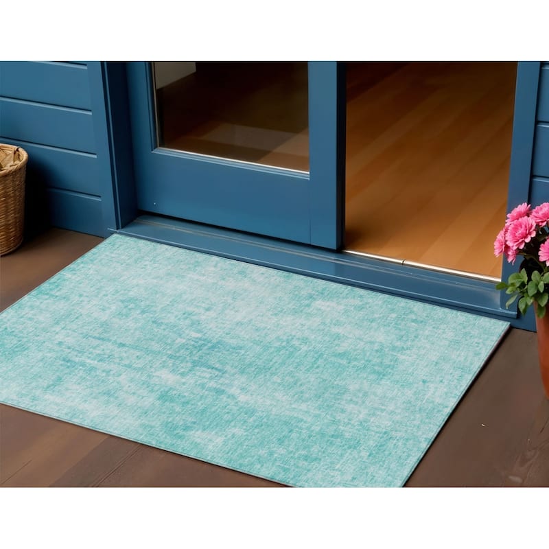 HomeRoots Abstract Transitional Rectangle Outdoor Rug - 3' x 5'