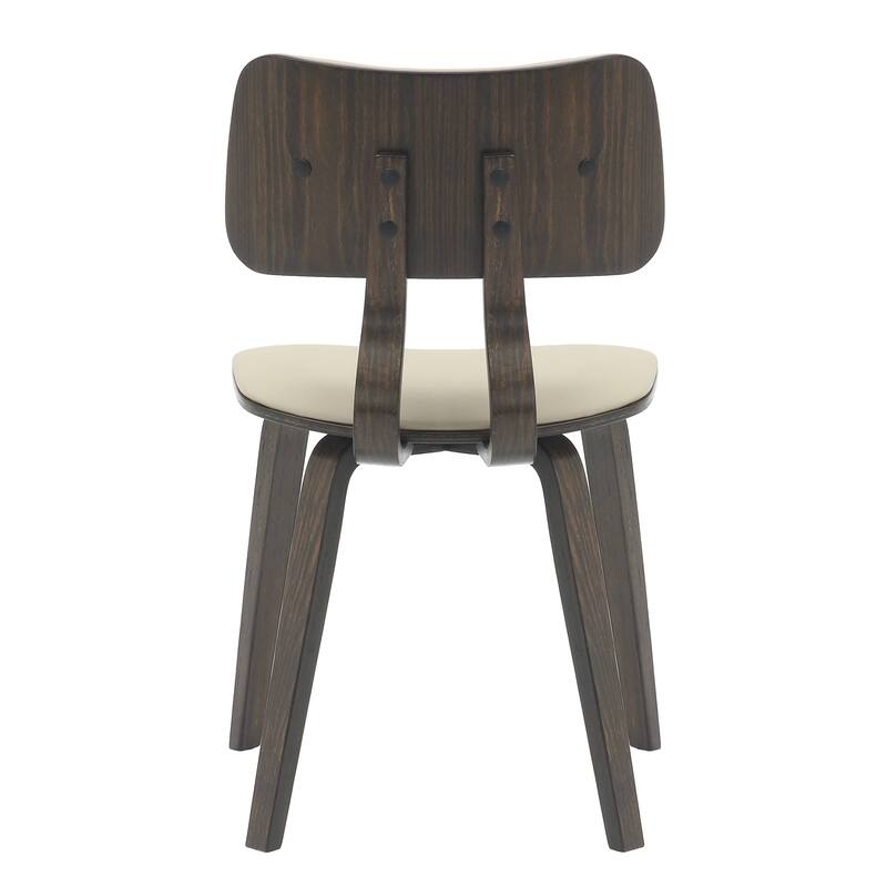 Leather Dining Chairs with Poplar Wood Frame and Open-Back Design Side Chair