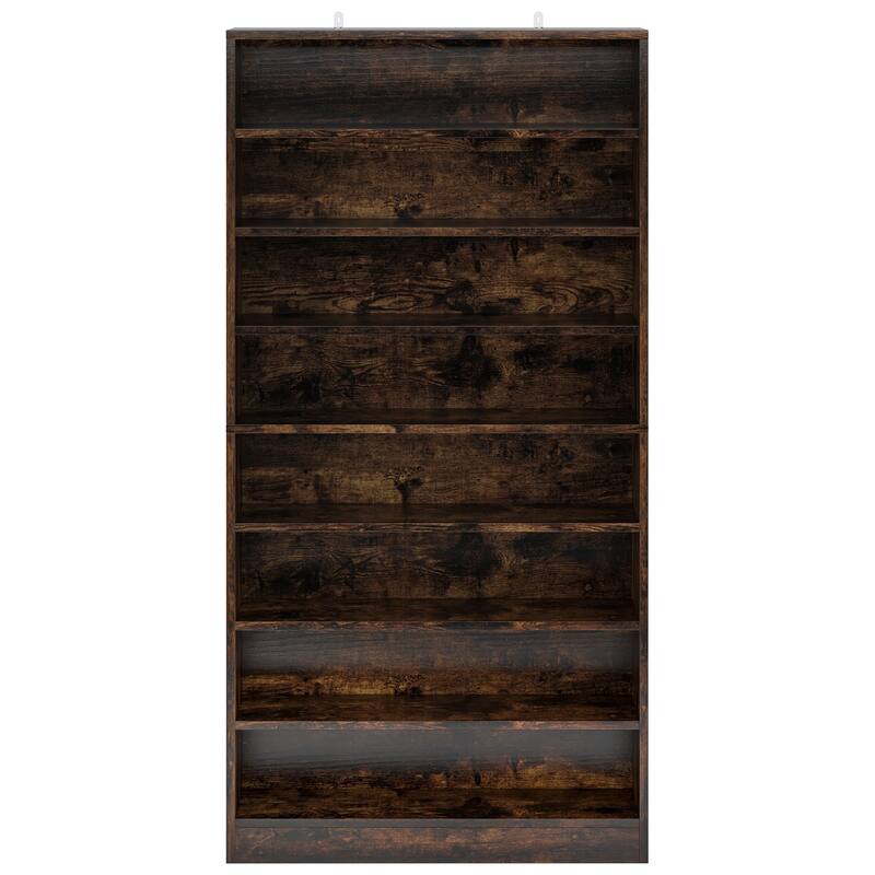 Wood Shoe Cabinet, Freestanding Shoe Storage Cabinet, Open Storage Shoe Organizer Entryway Shoe Rack Cabinet