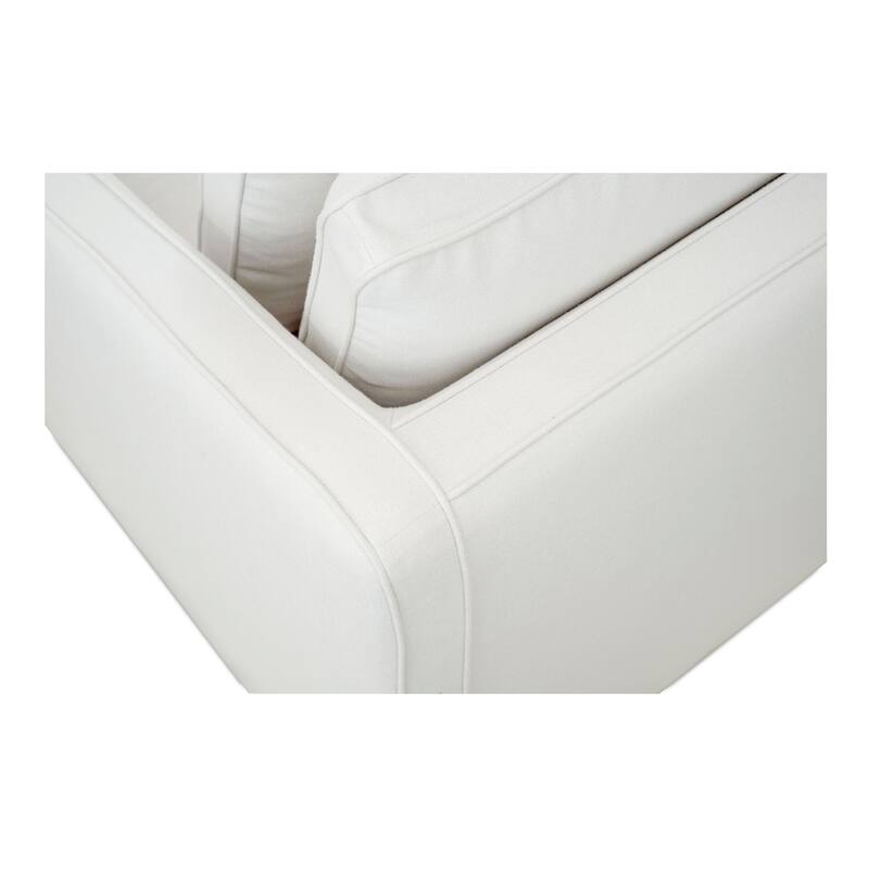 NADAAL STUDIOS Cyris Sofa, Minimalist Bench Form with Layered Cushions and Performance Upholstery, Ivory