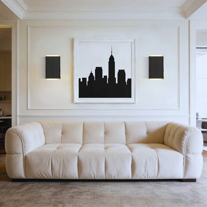 2 pack porch light durable abs material wall sconce black Dawn lighting - N/A