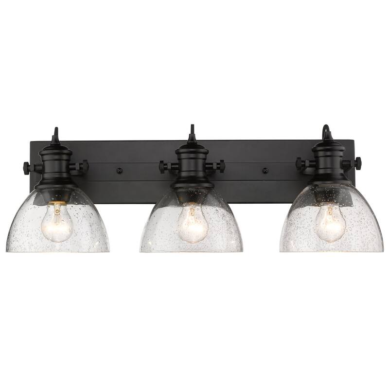 Golden Lighting Hines 3 Light 25" Wide Bathroom Vanity Light with - Black