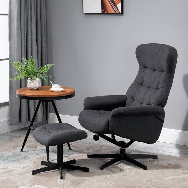 Shop Black Friday Deals On Homcom Retro Swivel Chair Fabric Sofa Height Adjustable With Metal Base Leisure Chair On Rolling Wheels For Home Office Overstock 31687488