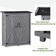 preview thumbnail 6 of 14, Outdoor Storage Shed Tool Organizer with Lockable Doors,3-tier Shelves - 5.3ft Hx4.6ft L