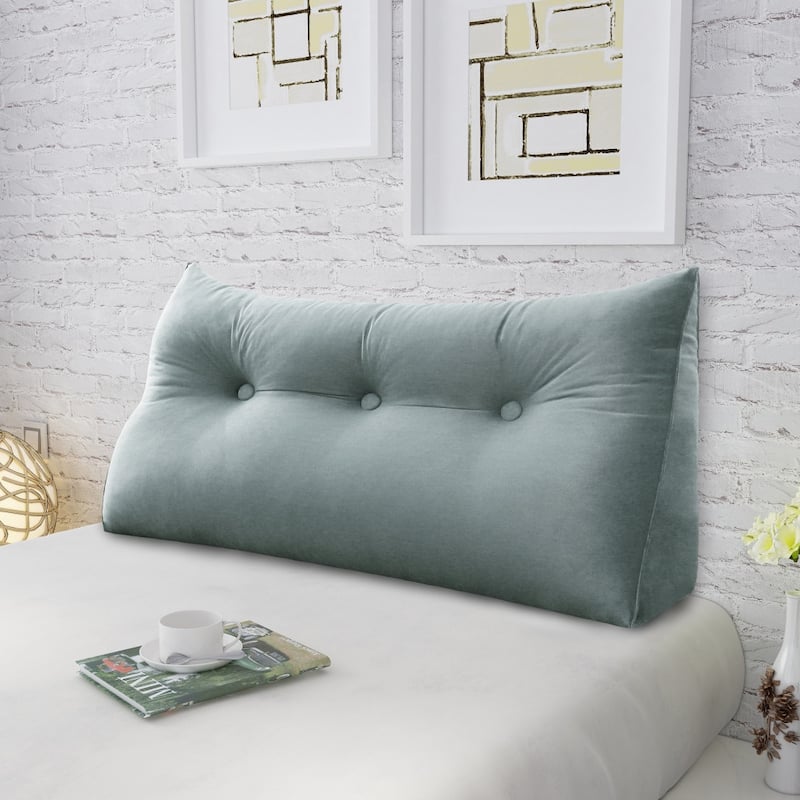 WOWMAX Dorm Bed Wedge Reading Pillow Headboard Back to College Velvet