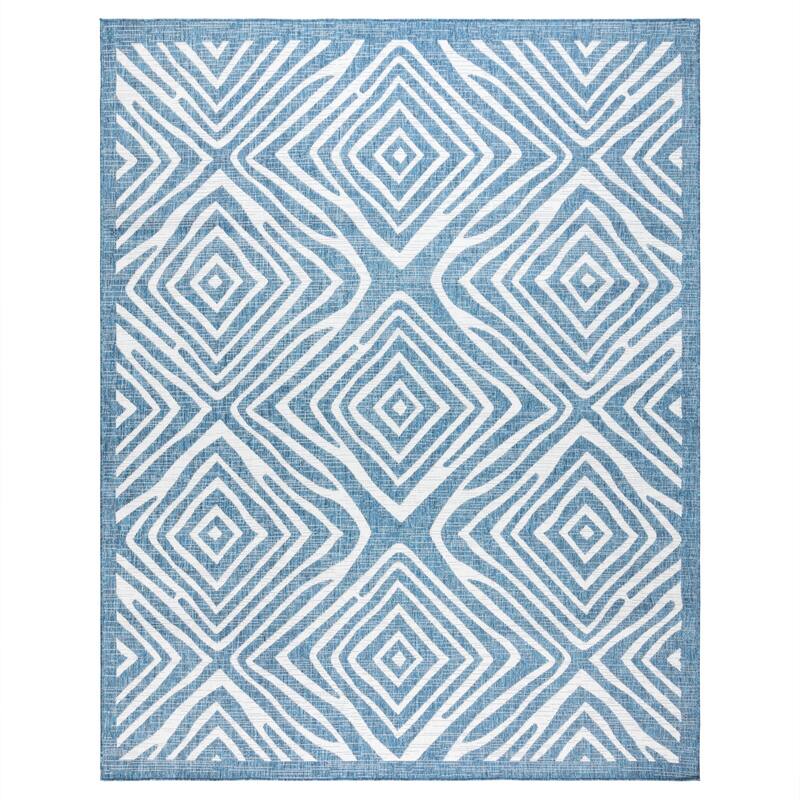 Gertmenian Savara Global Geometric Polypropylene Indoor Outdoor Performance Flatweave Area Rug Collection - Kaya Navy - 6'6"x9'6"