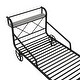 preview thumbnail 19 of 21, Twin Size Metal Car Bed with Four Wheels, Guardrails and X-Shaped Frame Shelf