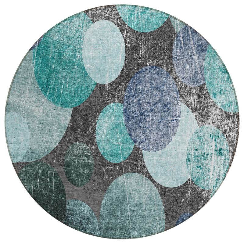 Allulo Contemporary Abstract Weather Resistant Timeless Fusion Runner Outdoor Rug