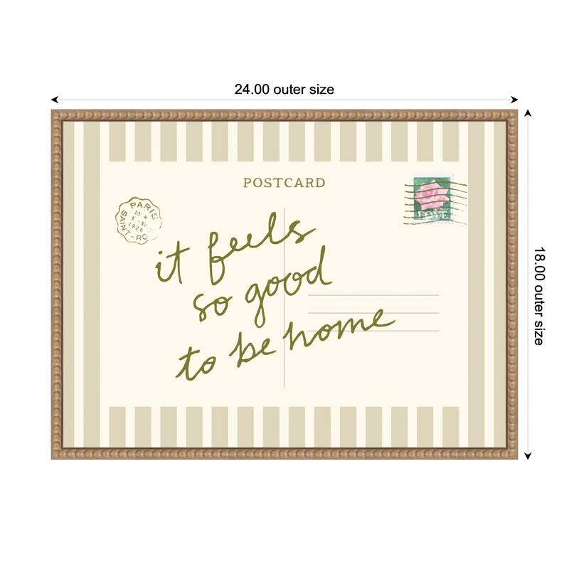 Kate and Laurel Vintage Postcard by Lucky Guava Framed Canvas Wall Art Print