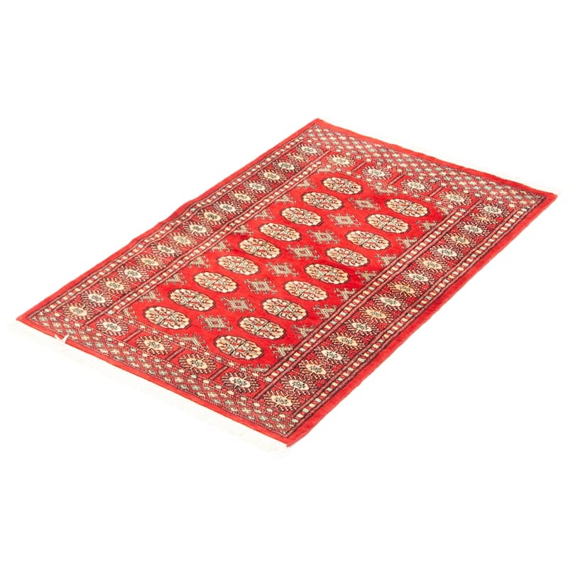 ECARPETGALLERY Hand-knotted Peshawar Bokhara Red Wool Rug - 3'1 x 4'10