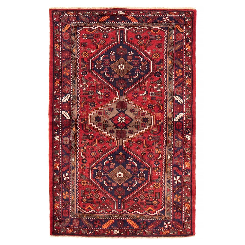 ECARPETGALLERY Hand-knotted Anadol Red Wool Rug - 4'7 x 6'11 - Red - 4'7 x 6'11