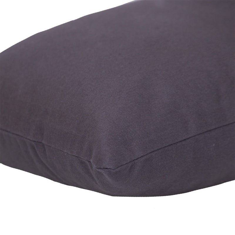 HomeRoots 12" X 18" Gray Cotton Throw Pillow