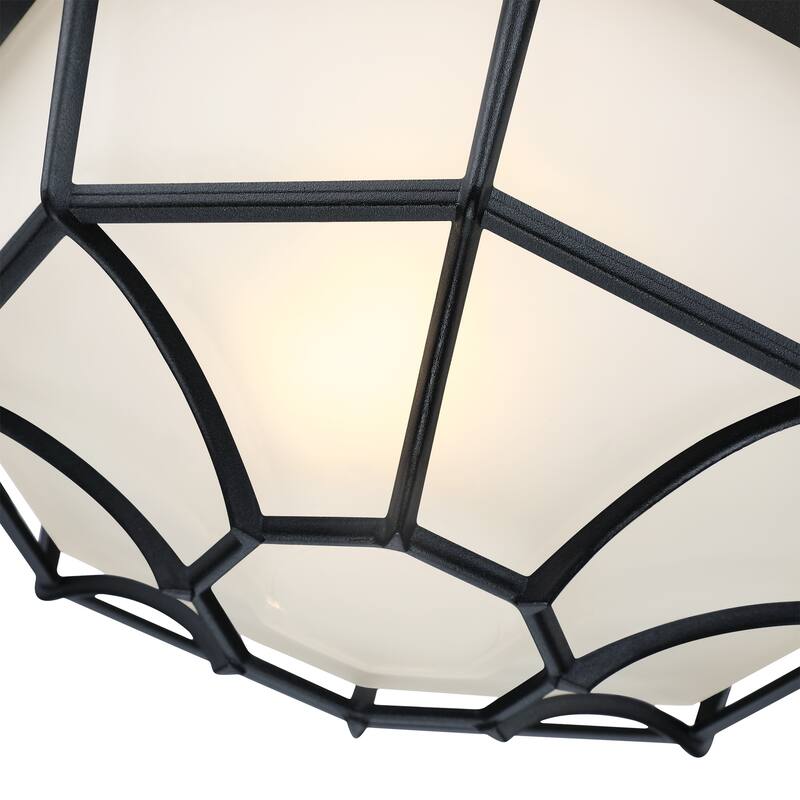1-Light Retro Textured Ceiling Mount Light Fixture with Frosted Glass,E26