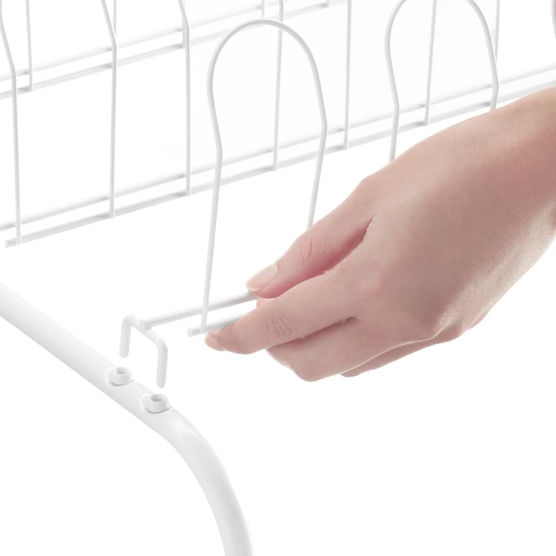 Wire Floor Shoe Rack - 9-Pair - White