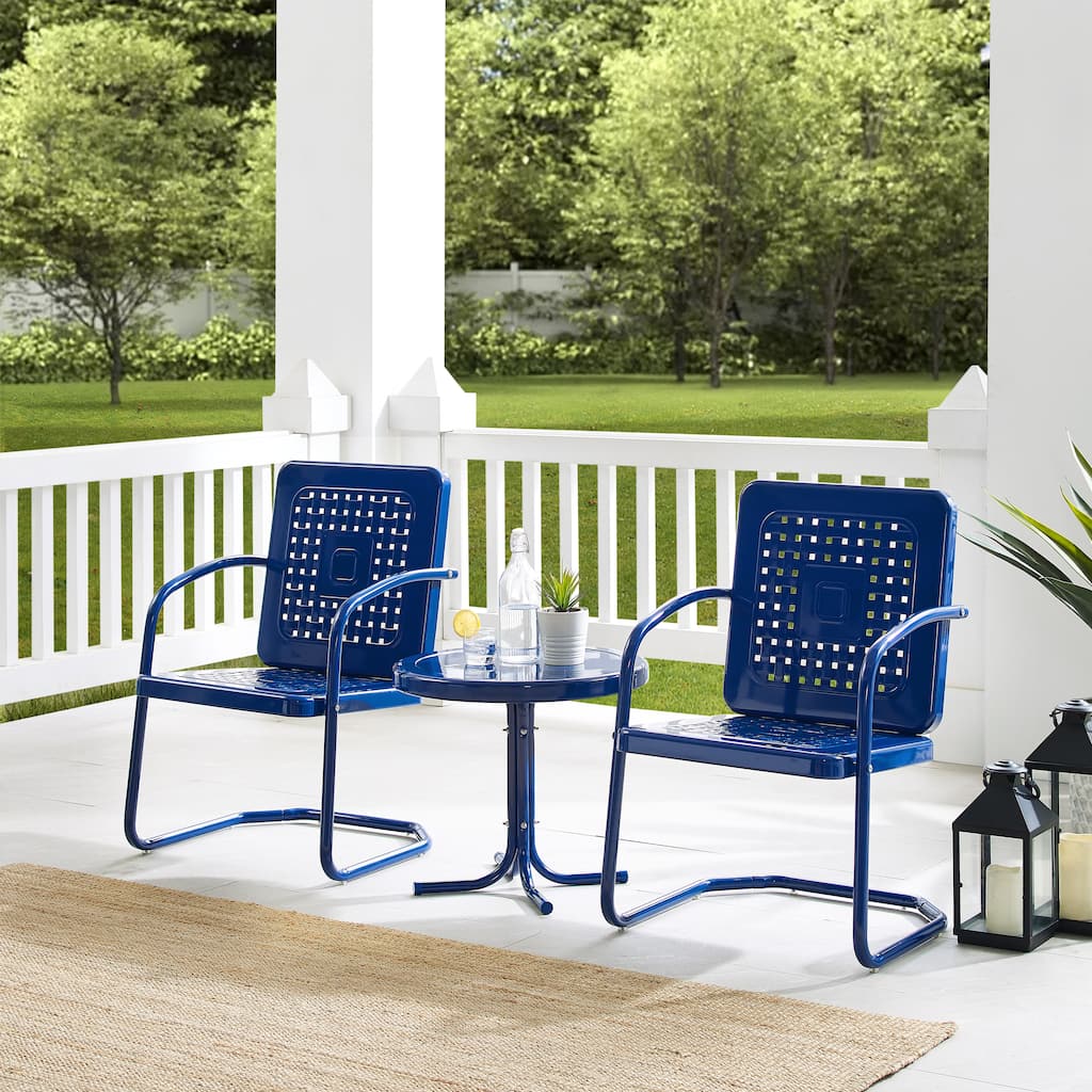 Crosley Bates 3Pc Outdoor Metal Chair Set - 22"x84"x35"
