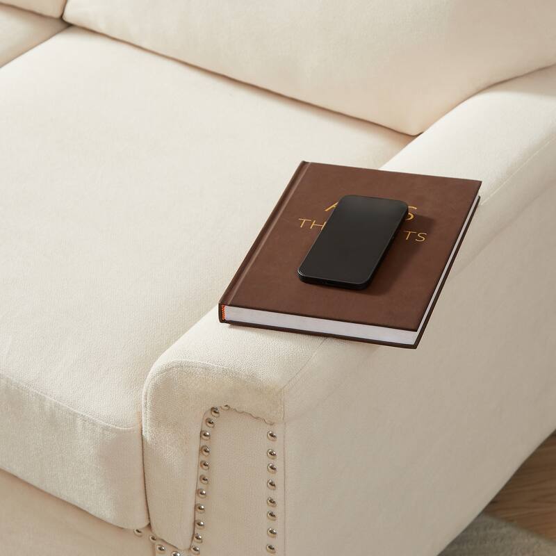 Modular Sectional Sofa, 102 Inch L Shaped Couch Set, 3-Seater Comfy Cloud Couches with Movable Ottoman, DIY Combination