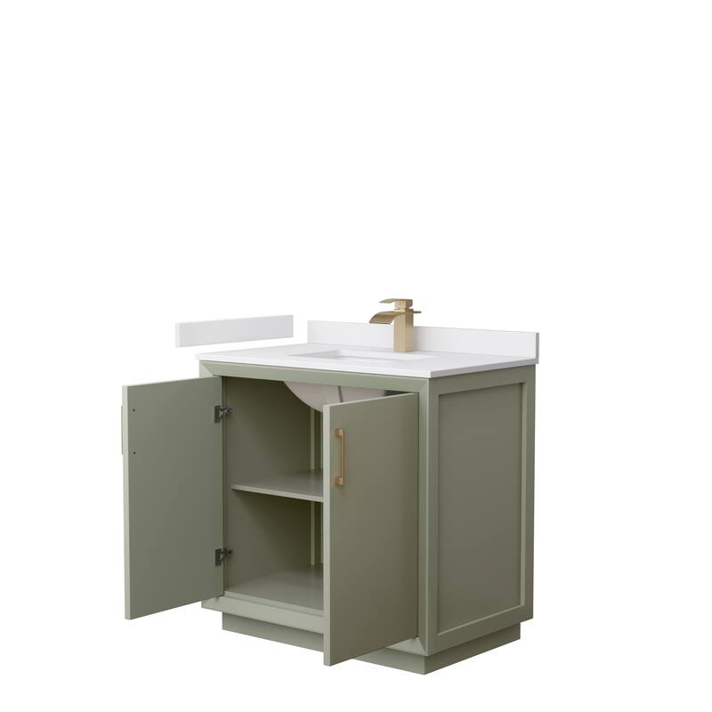 Strada 36-Inch Single Vanity Set, Cultured Marble Top