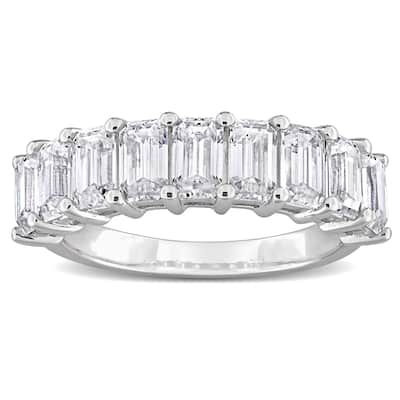 Miadora 2 3/4ct DEW Octagon-cut Created Moissanite Anniversary Band in Sterling Silver