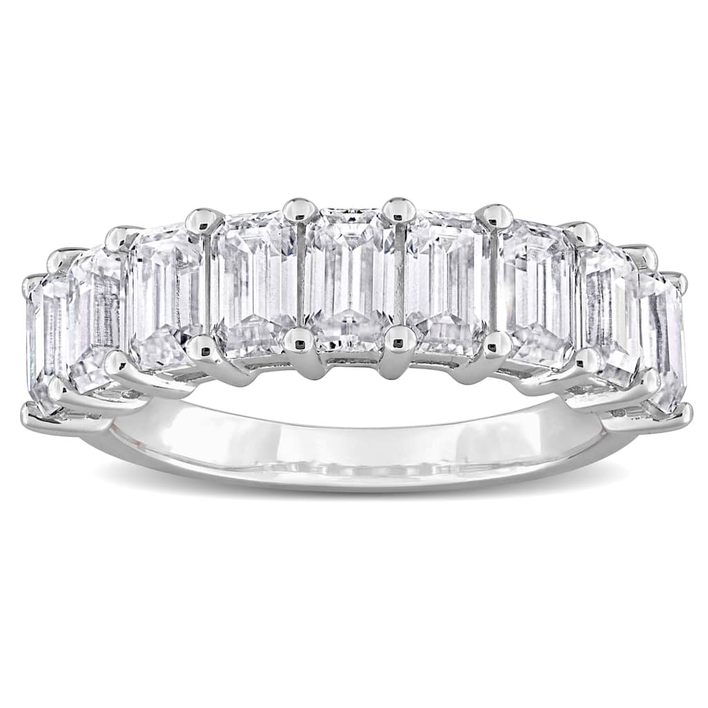 Miadora 2 3/4ct DEW Octagon-cut Created Moissanite Anniversary Band in Sterling Silver