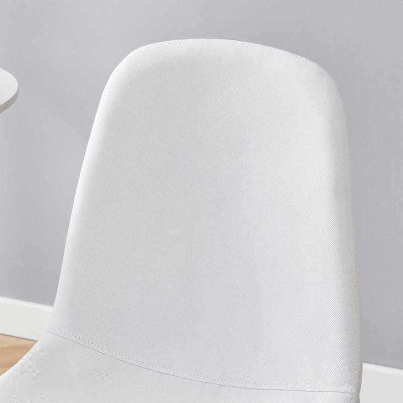 Set of 4 Modern Dining Chairs - Breathable Linen-Cotton Upholstery & Sturdy Integrated Metal Legs