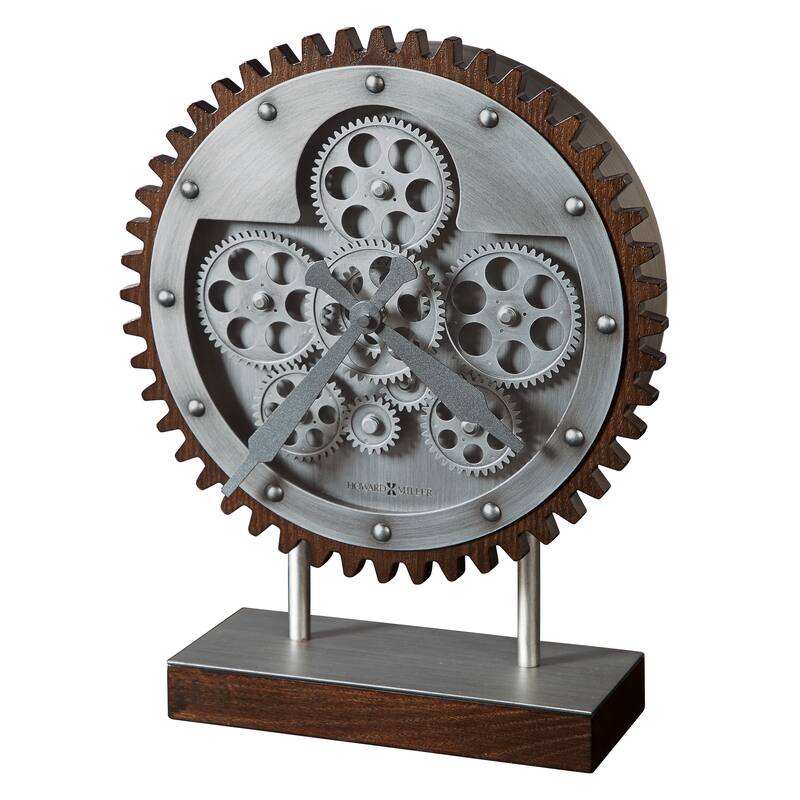 Howard Miller Hamish Industrial Gear Accent Mantel Clock - 11.75-inches Wide