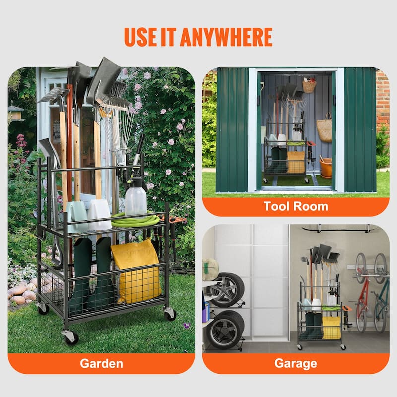 Garden Tool Organizer PP Garden Tool Stand Holder Organizer for Yard, Shed, Outdoor