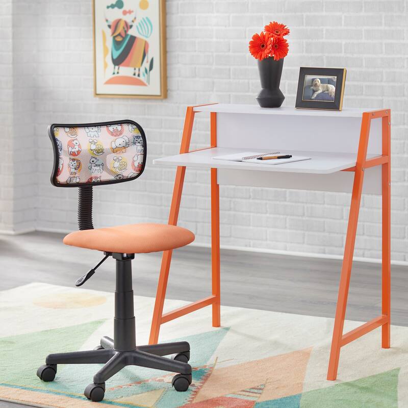 Simple Living Amari Kids Desk and Chair Set - White/Orange