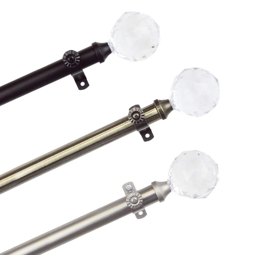 InStyleDesign Glitter Adjustable Curtain Rod Set