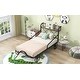 preview thumbnail 17 of 21, Twin Size Metal Car Bed with Four Wheels, Guardrails and X-Shaped Frame Shelf