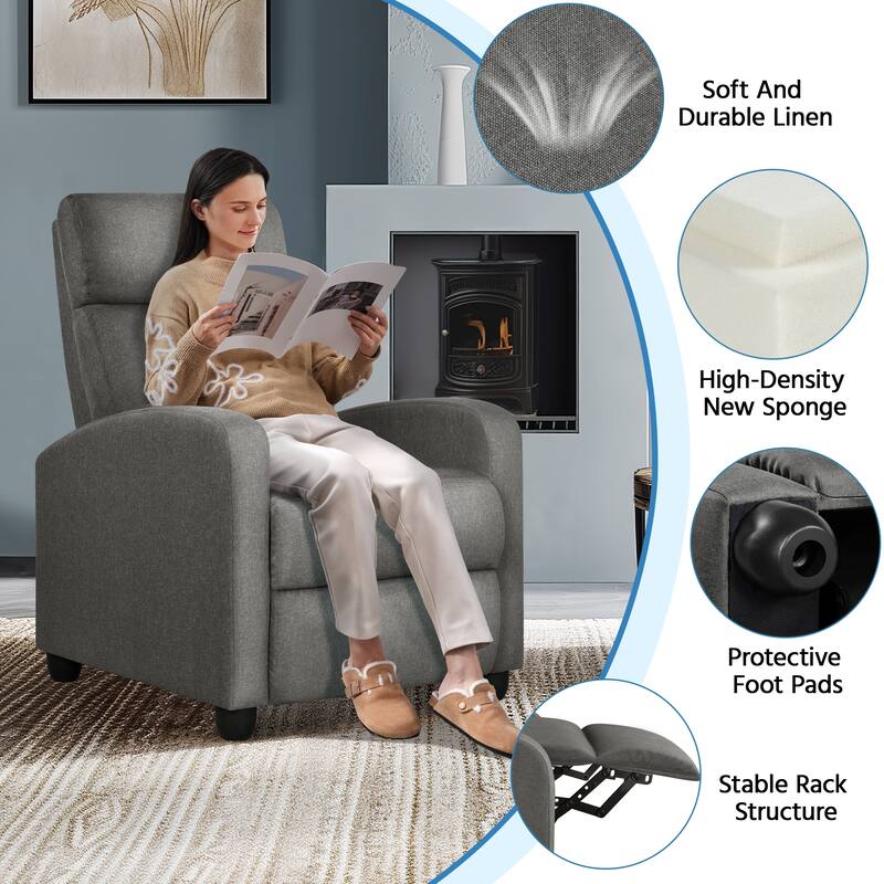 Yaheetech Modern Fabric Recliner Chair