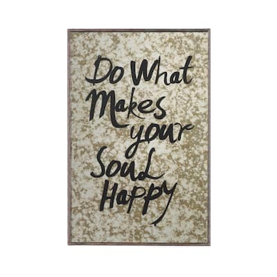 26.25" Brown Black Nikki Chu Malibu Happy Soul Rectangular Wall Mirror